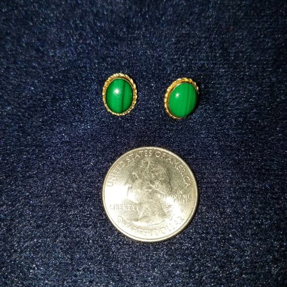 Malachite Stud Earrings - Picture 5 of 5